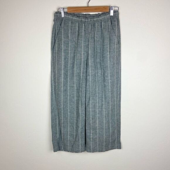 Eileen Fisher Organic Hemp Wide-Leg Cropped Minimalist Pant - Gray - Picture 2 of 8